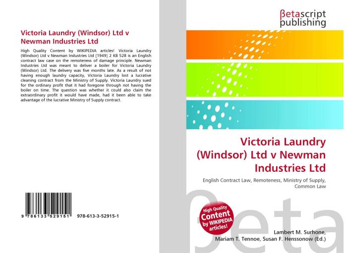 Victoria laundry v newman industries