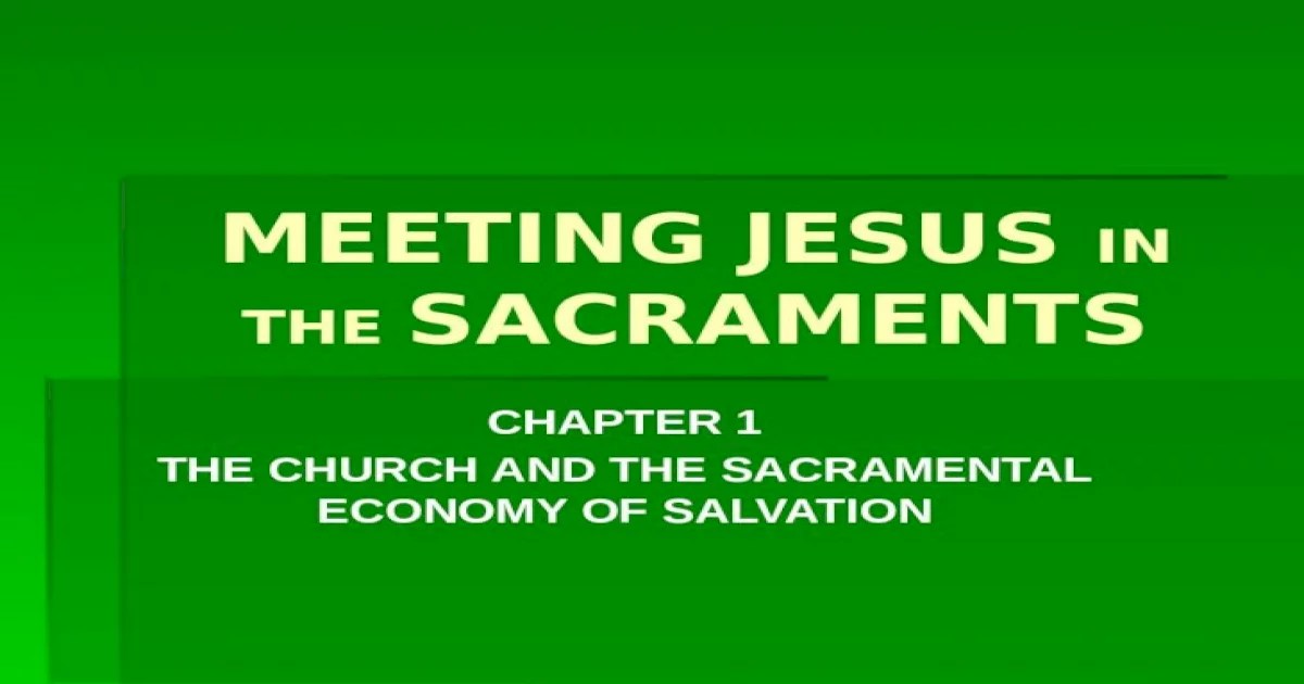 Meeting jesus in the sacraments book