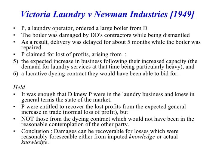 Victoria laundry v newman industries