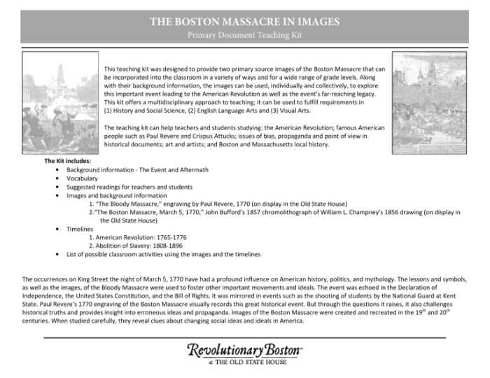 Analyzing the boston massacre worksheet answer key